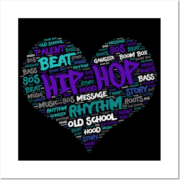 I Love Old School Hip Hop Wall Art by blackartmattersshop